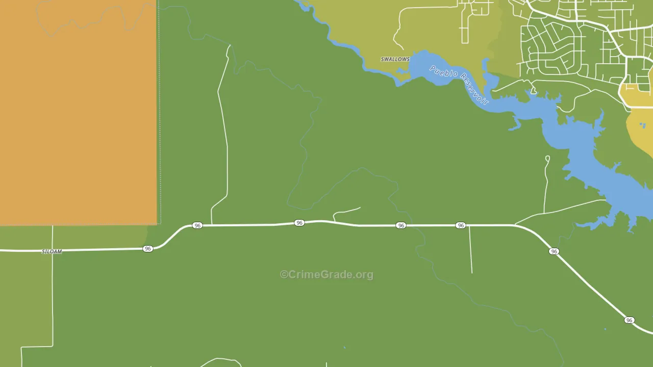 Swallows, CO Map of Vehicle Theft Rates