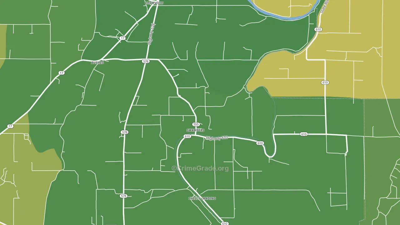Swampers, LA Map of Vehicle Theft Rates