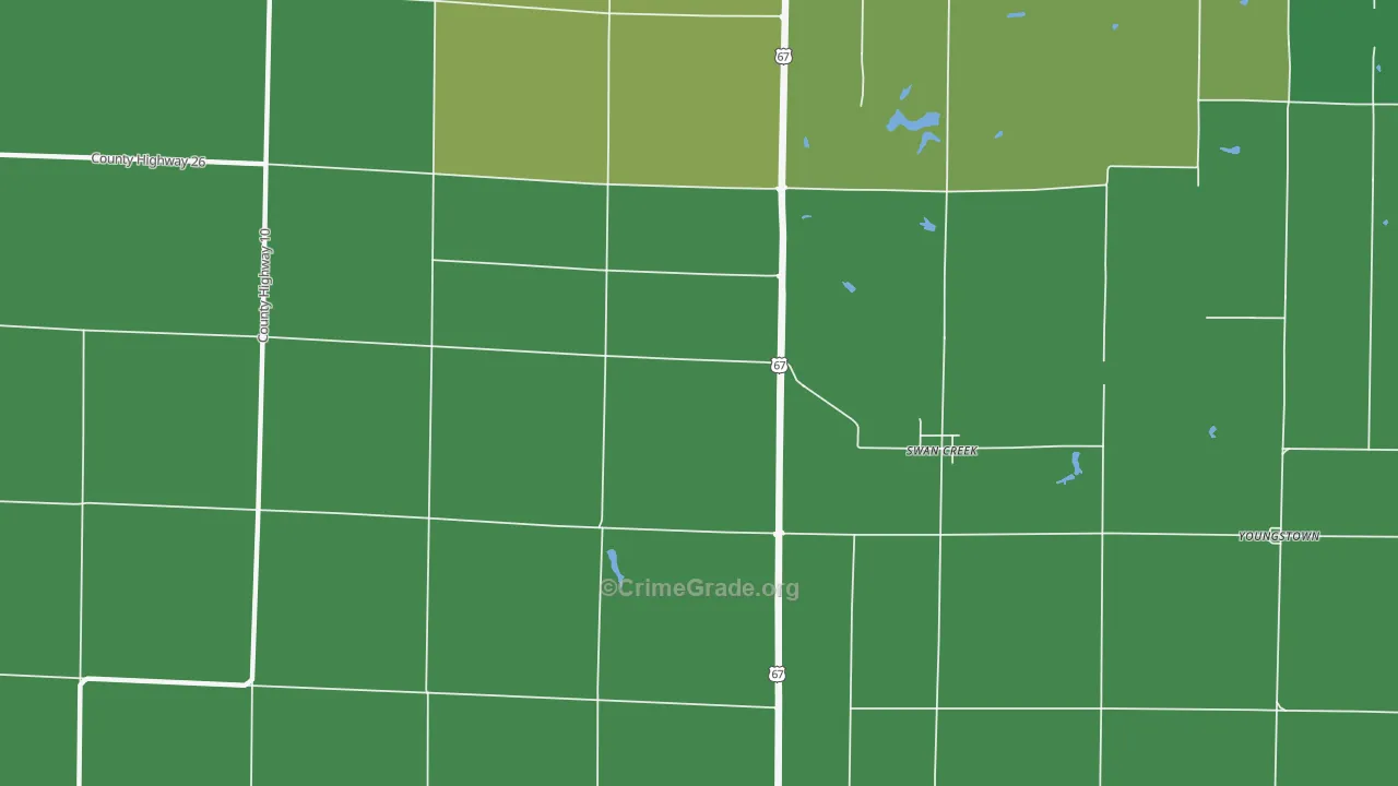 Swan Creek, IL Map of Vehicle Theft Rates