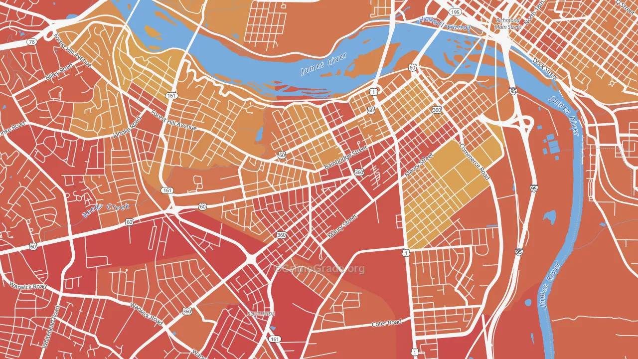 Swansboro, Richmond, VA Map of Vehicle Theft Rates