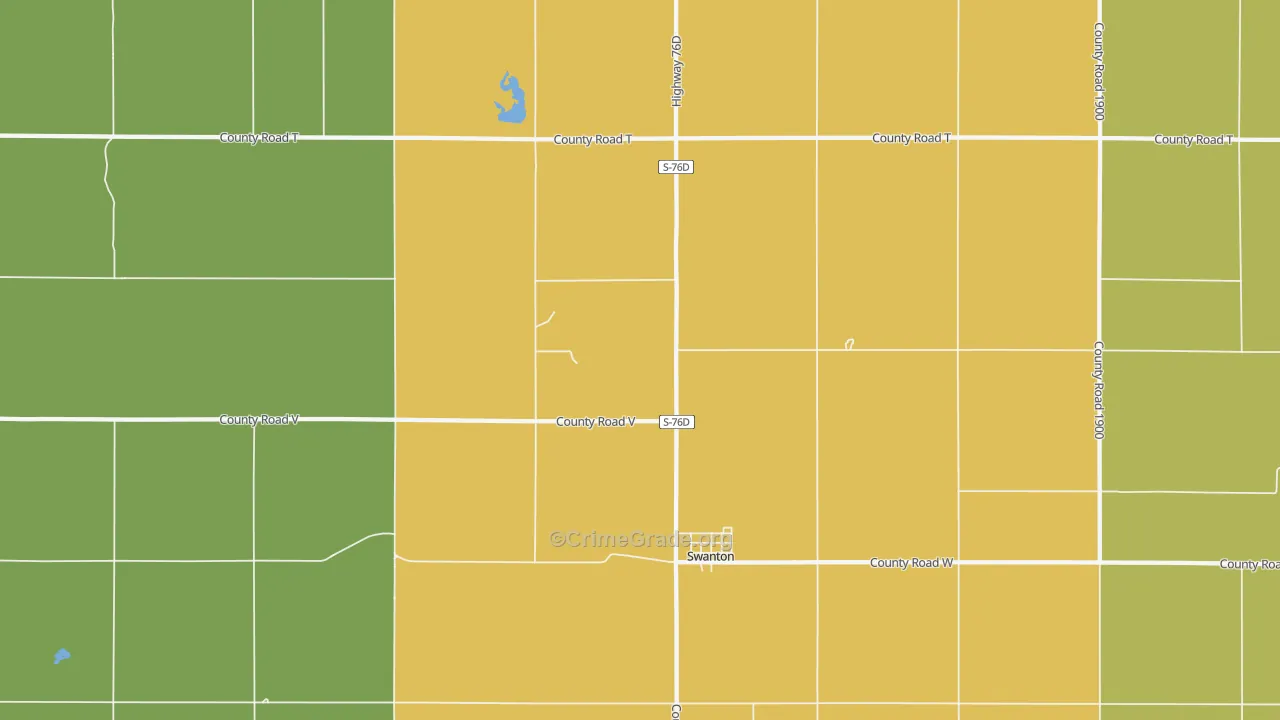 Swanton, NE Map of Vehicle Theft Rates