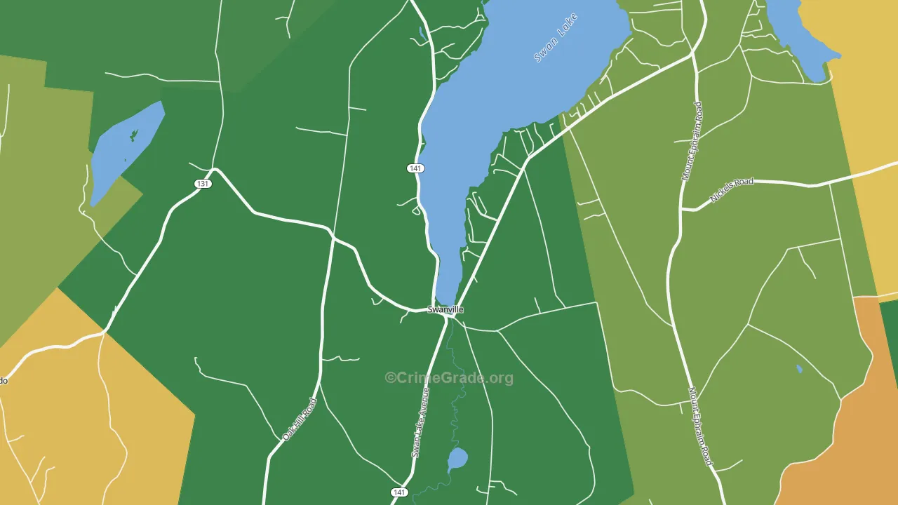 Swanville, ME Map of Vehicle Theft Rates