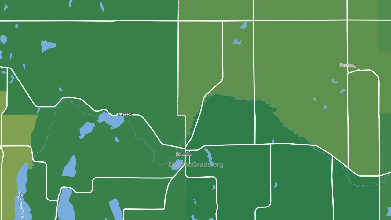 Swanville, MN Map of Vehicle Theft Rates