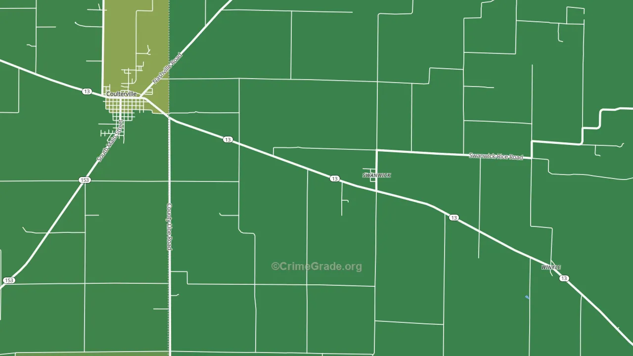 Swanwick, IL Map of Vehicle Theft Rates