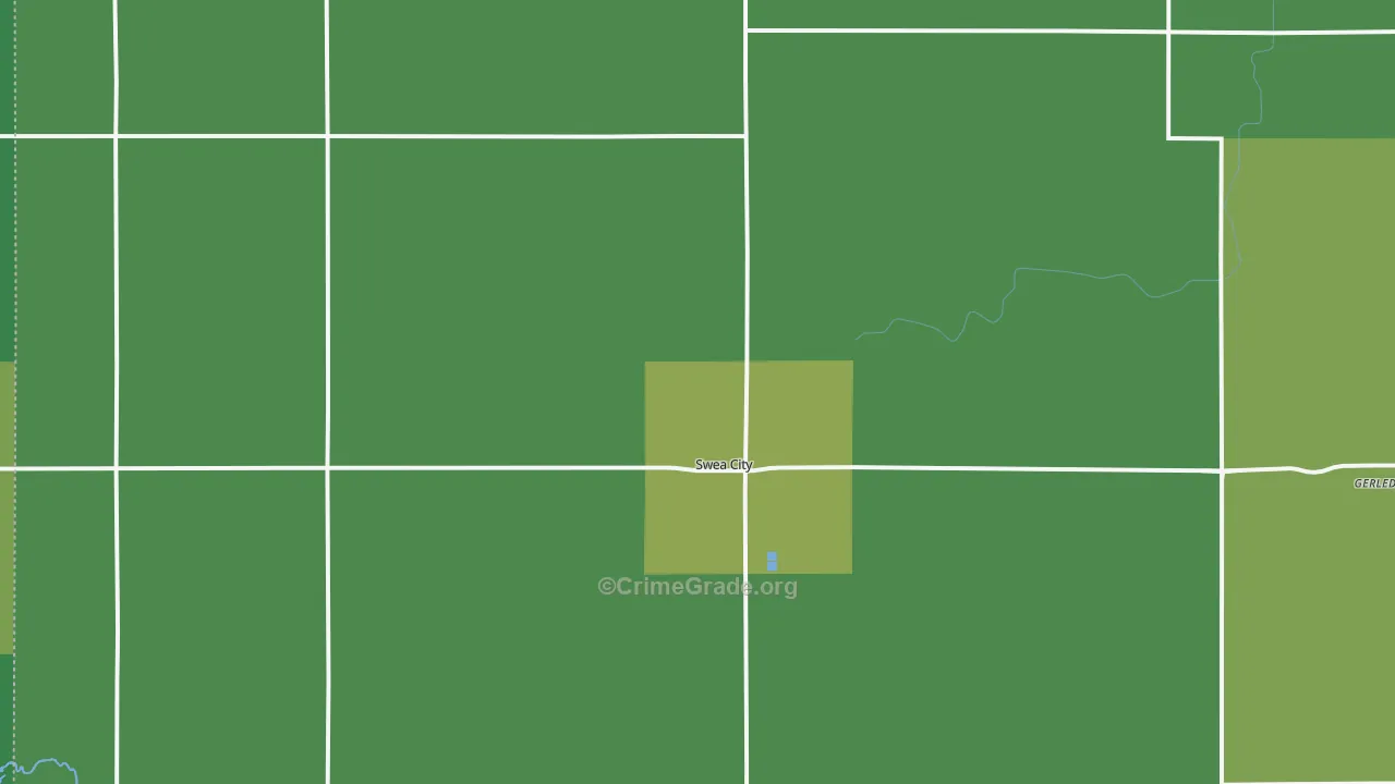 Swea City, IA Map of Vehicle Theft Rates