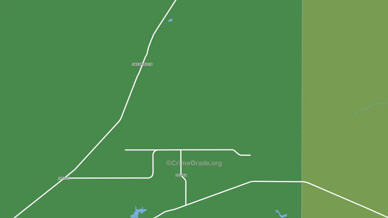 Swearingen, TX Map of Vehicle Theft Rates
