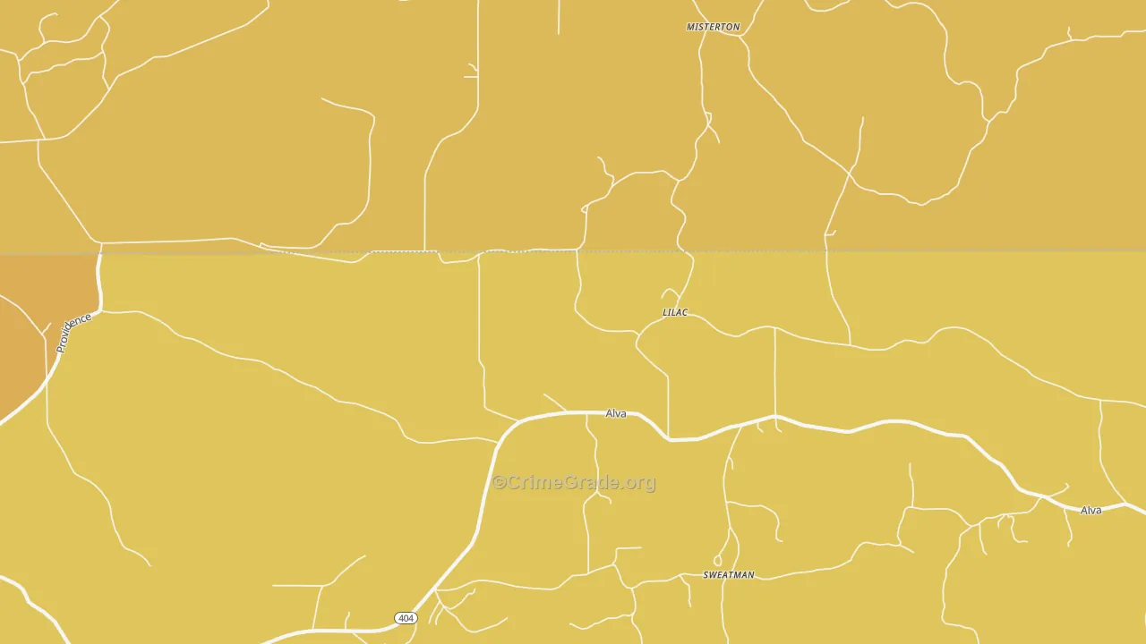Sweatman, MS Map of Vehicle Theft Rates