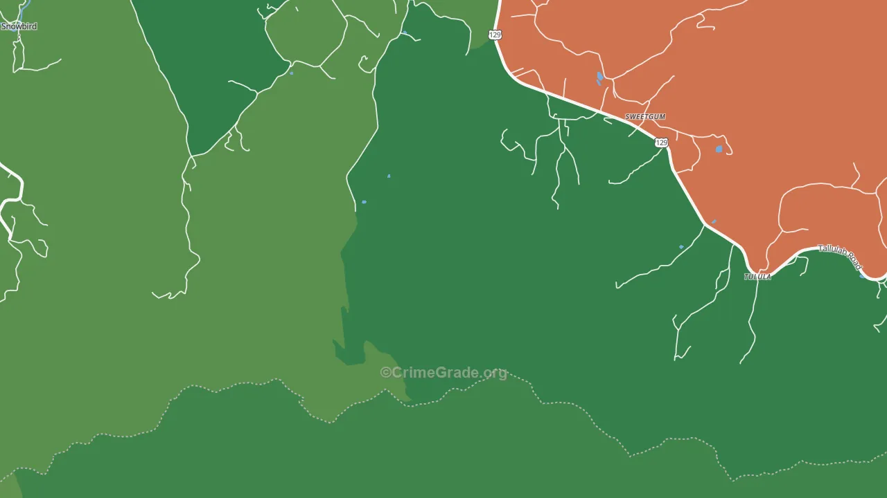 Sweetgum, NC Map of Vehicle Theft Rates