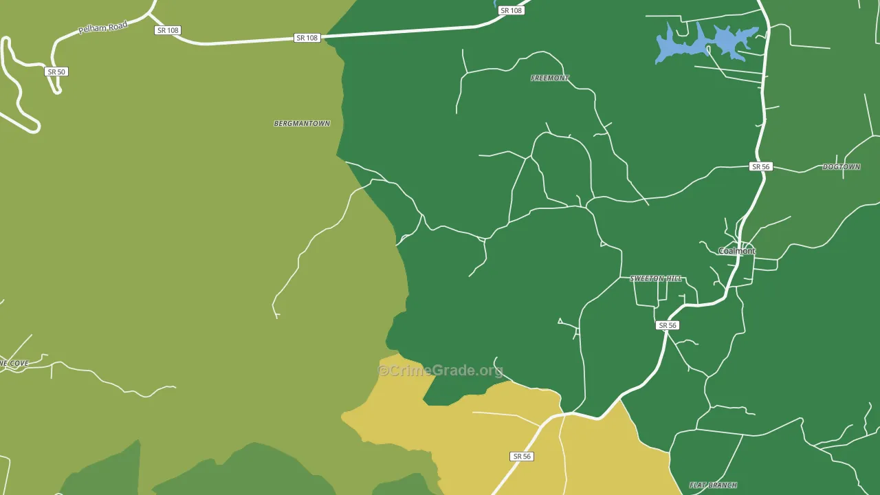 Sweeton Hill, TN Map of Vehicle Theft Rates