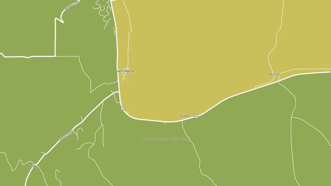 Sweetwater, ID Map of Vehicle Theft Rates