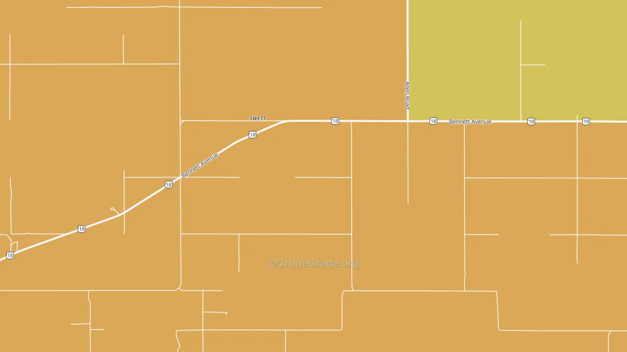 Swett, SD Map of Vehicle Theft Rates