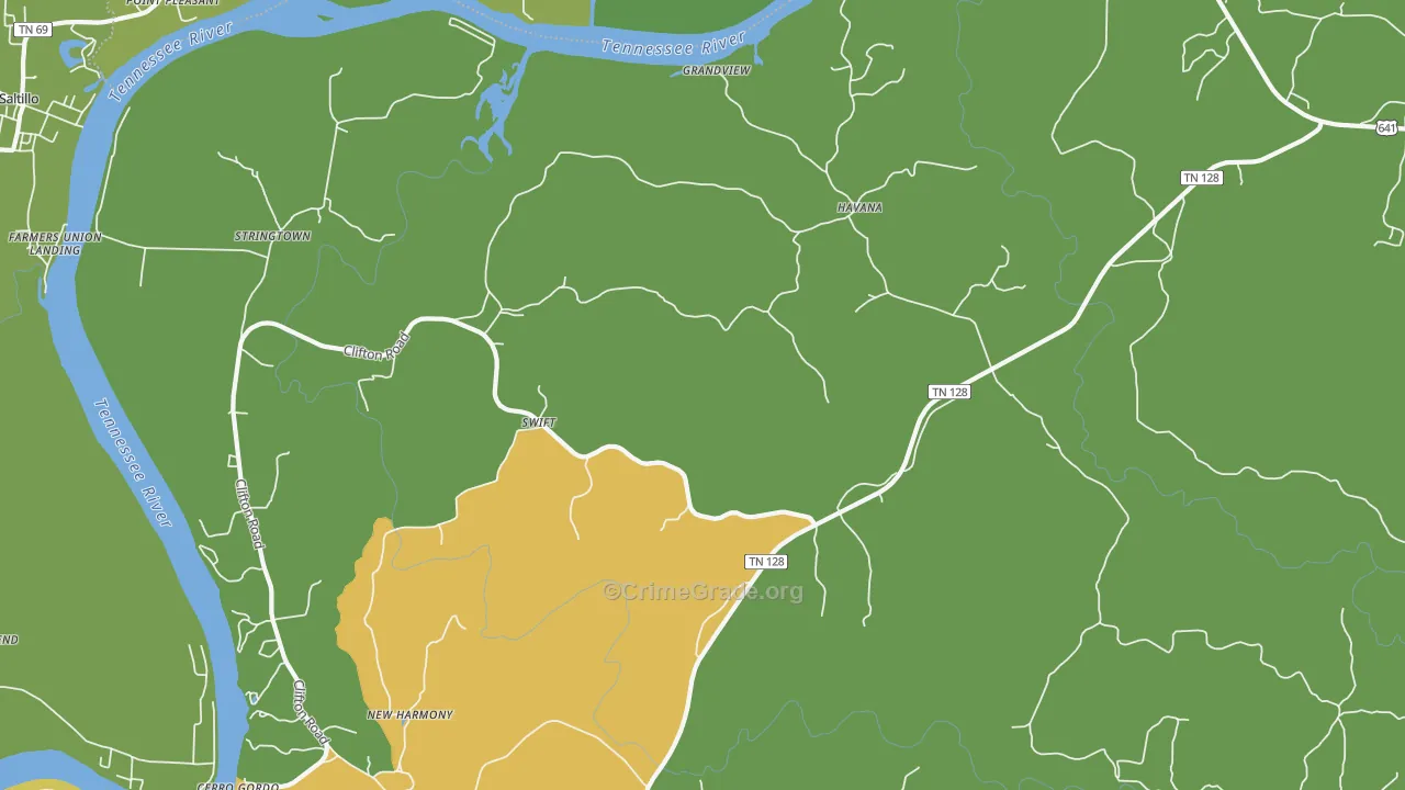 Swift, TN Map of Vehicle Theft Rates