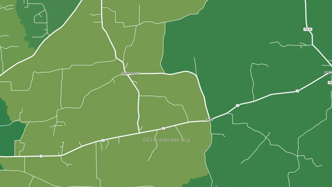 Swift, TX Map of Vehicle Theft Rates