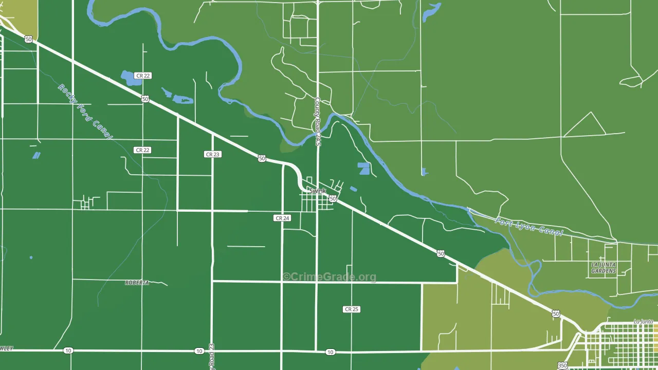 Swink, CO Map of Vehicle Theft Rates