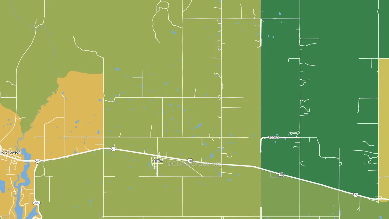 Swink, OK Map of Vehicle Theft Rates
