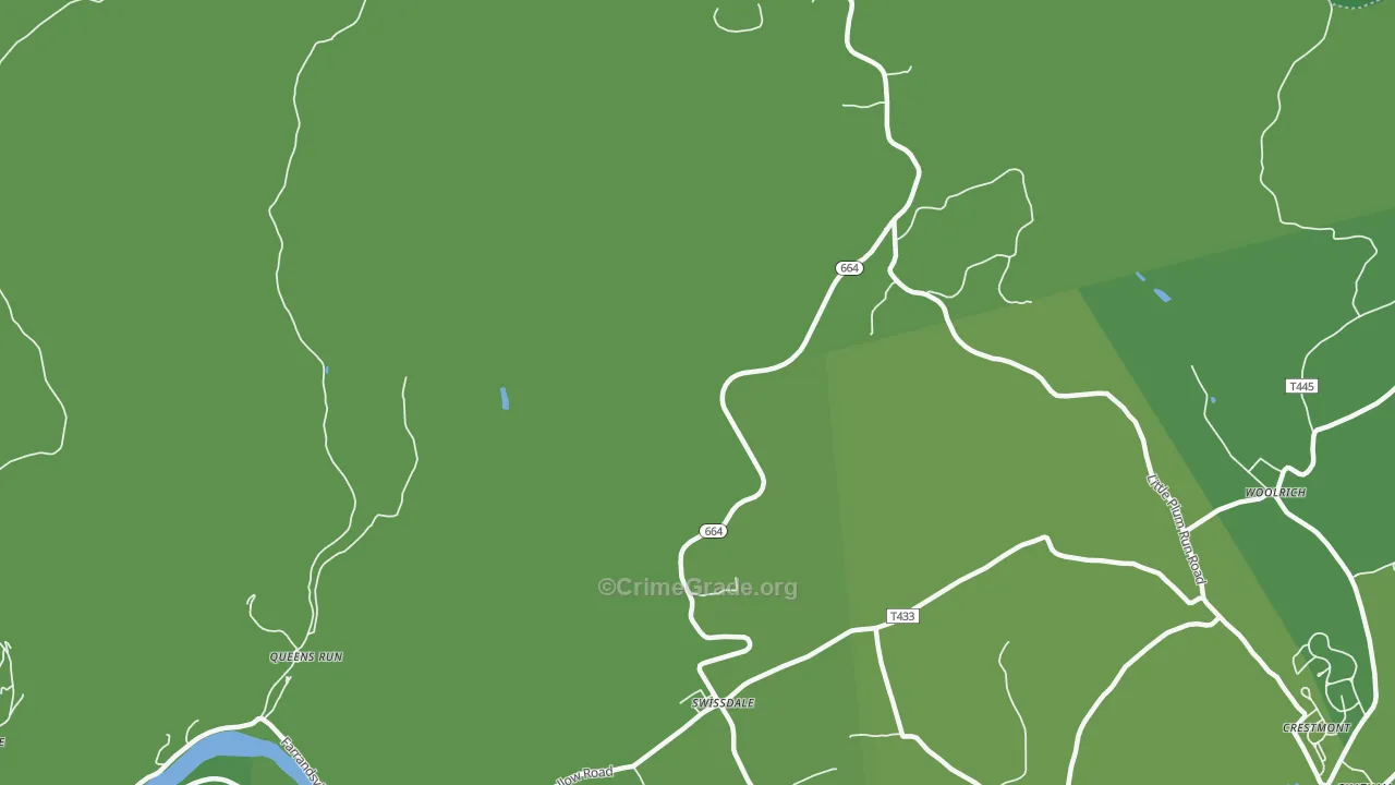 Swissdale, PA Map of Vehicle Theft Rates