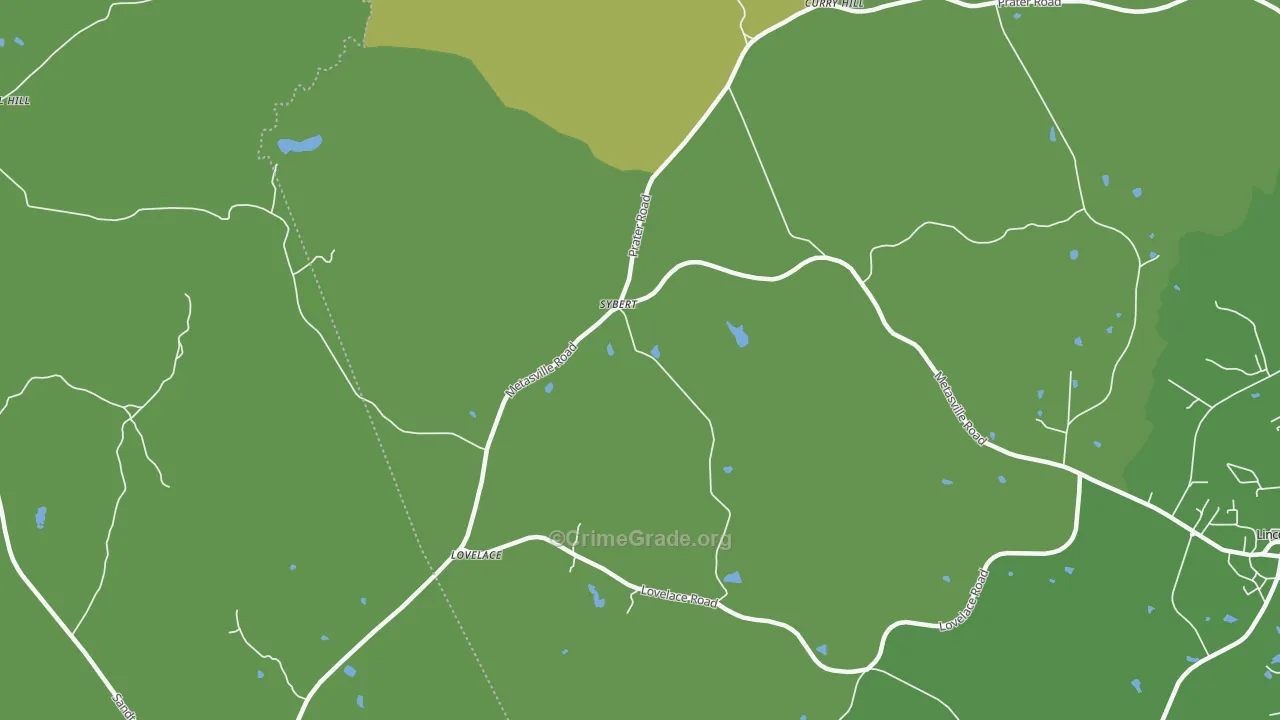 Sybert, GA Map of Vehicle Theft Rates