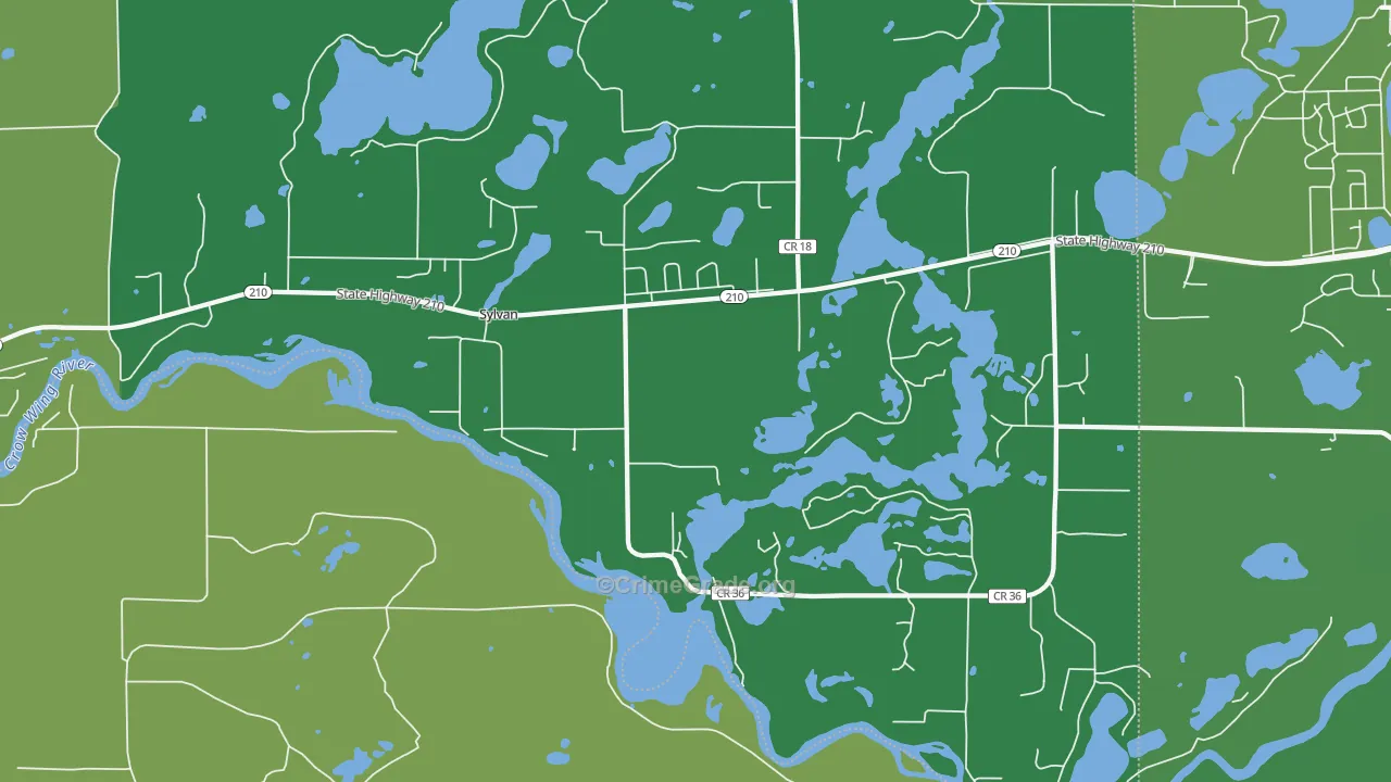 Sylvan, MN Map of Vehicle Theft Rates