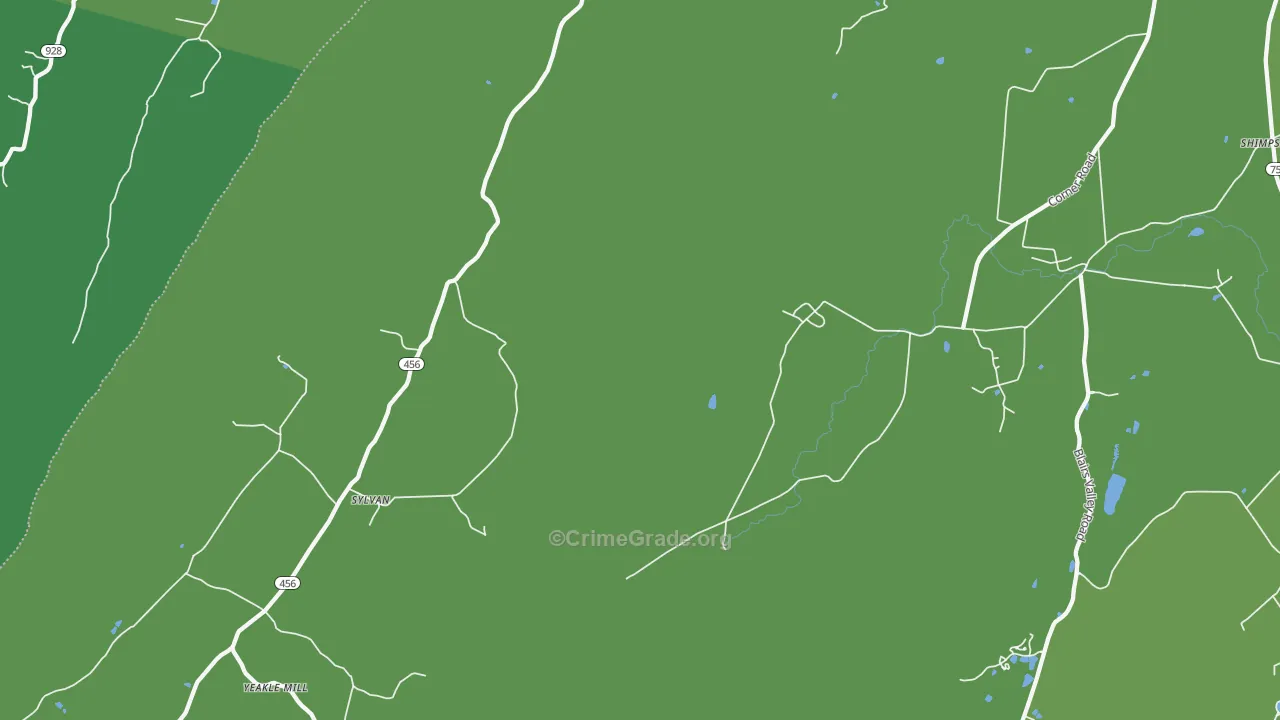 Sylvan, PA Map of Vehicle Theft Rates