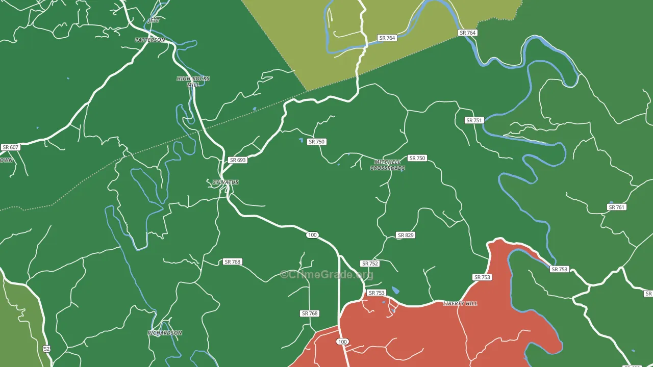 Sylvatus, VA Map of Vehicle Theft Rates
