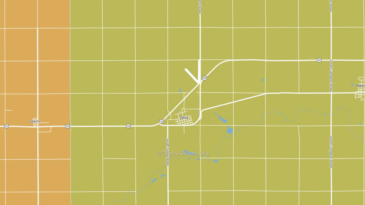 Sylvia, KS Map of Vehicle Theft Rates