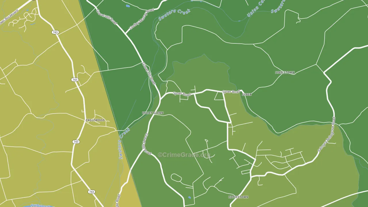 Syner, PA Map of Vehicle Theft Rates