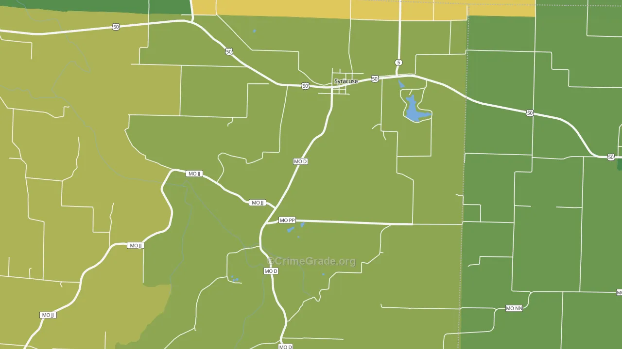 Syracuse, MO Map of Vehicle Theft Rates