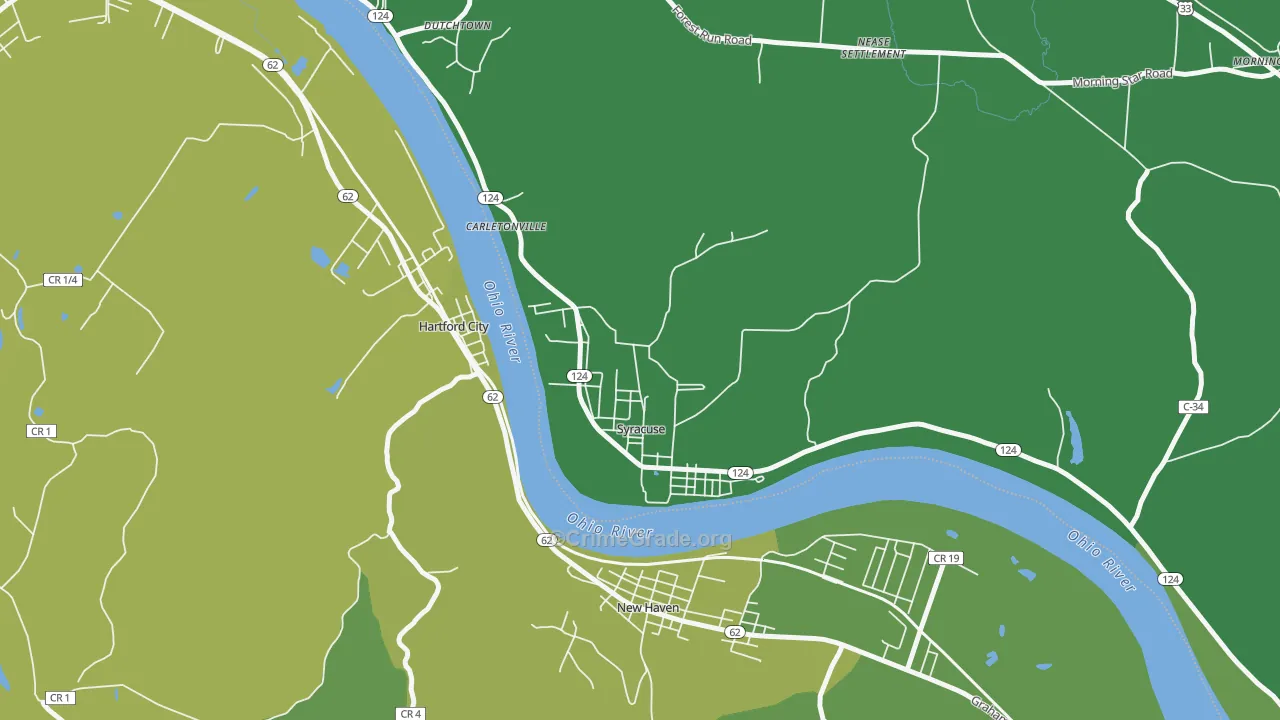 Syracuse, OH Map of Vehicle Theft Rates