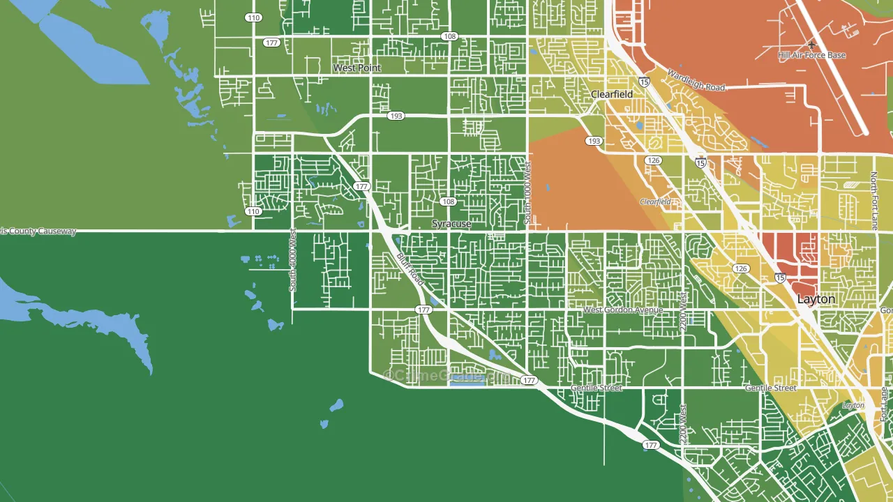Syracuse, UT Map of Vehicle Theft Rates
