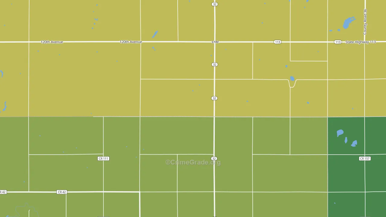 Syre, MN Map of Vehicle Theft Rates