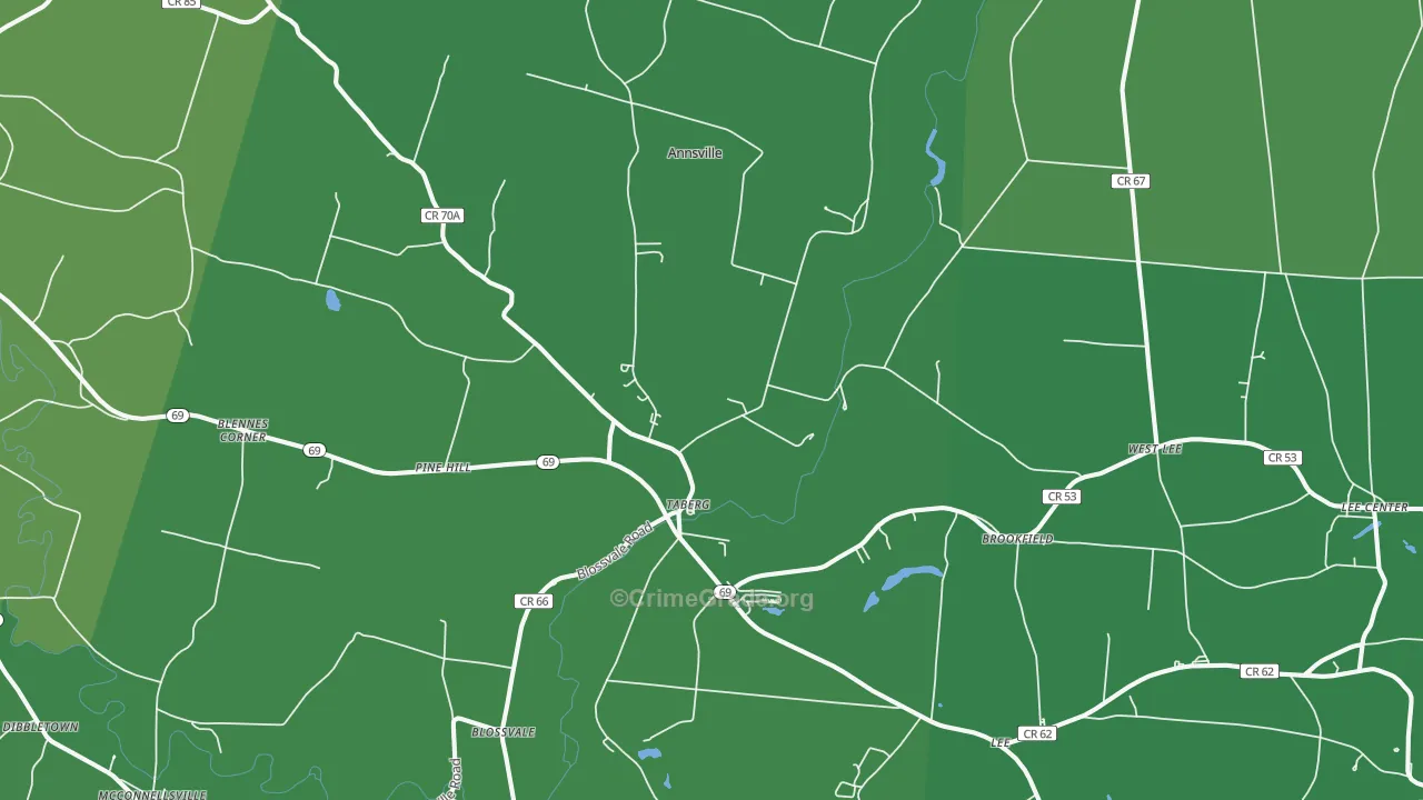 Taberg, NY Map of Vehicle Theft Rates