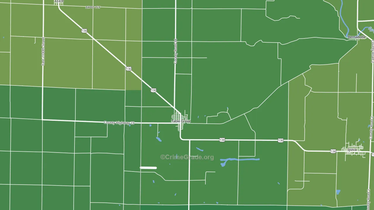 Table Grove, IL Map of Vehicle Theft Rates