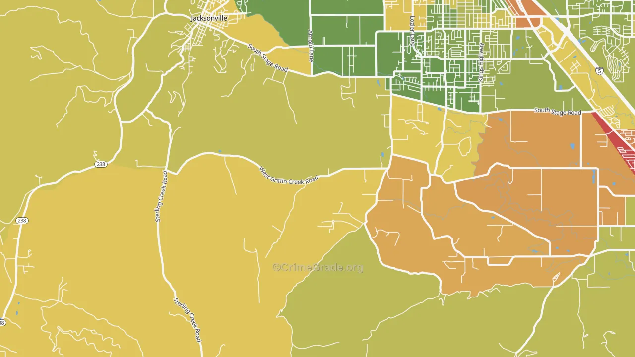 Table Rock, OR Map of Vehicle Theft Rates