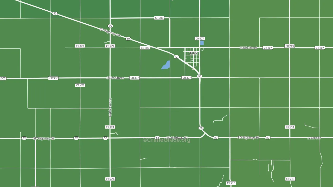 Tabor, SD Map of Vehicle Theft Rates