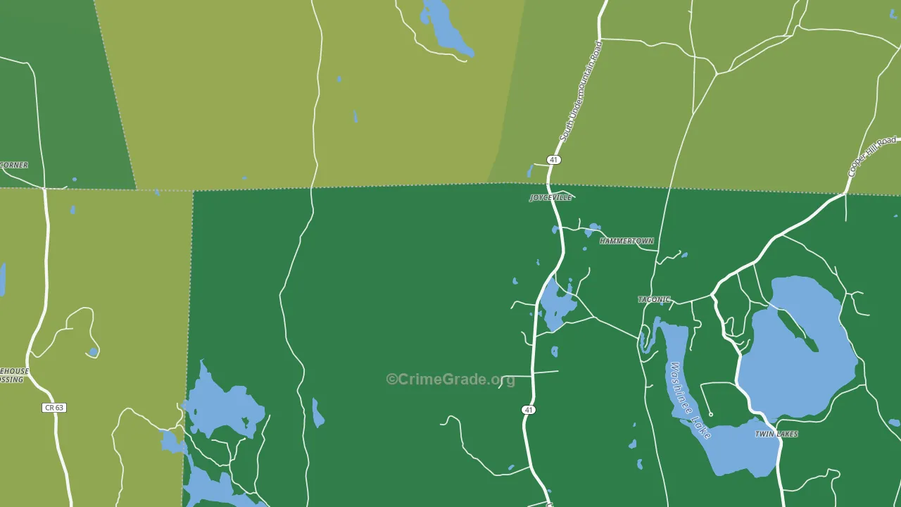 Taconic, CT Map of Vehicle Theft Rates