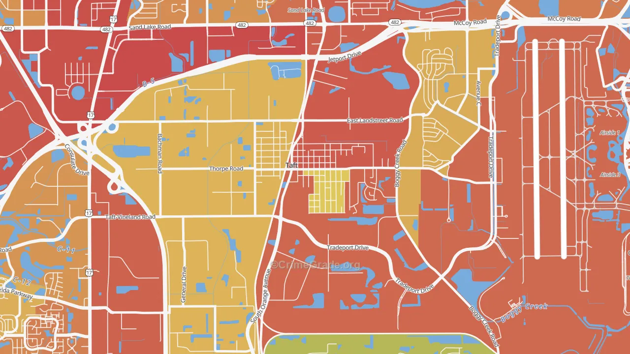 Taft, FL Map of Vehicle Theft Rates