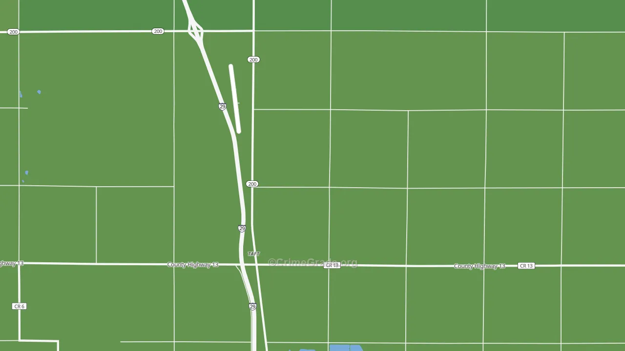 Taft, ND Map of Vehicle Theft Rates