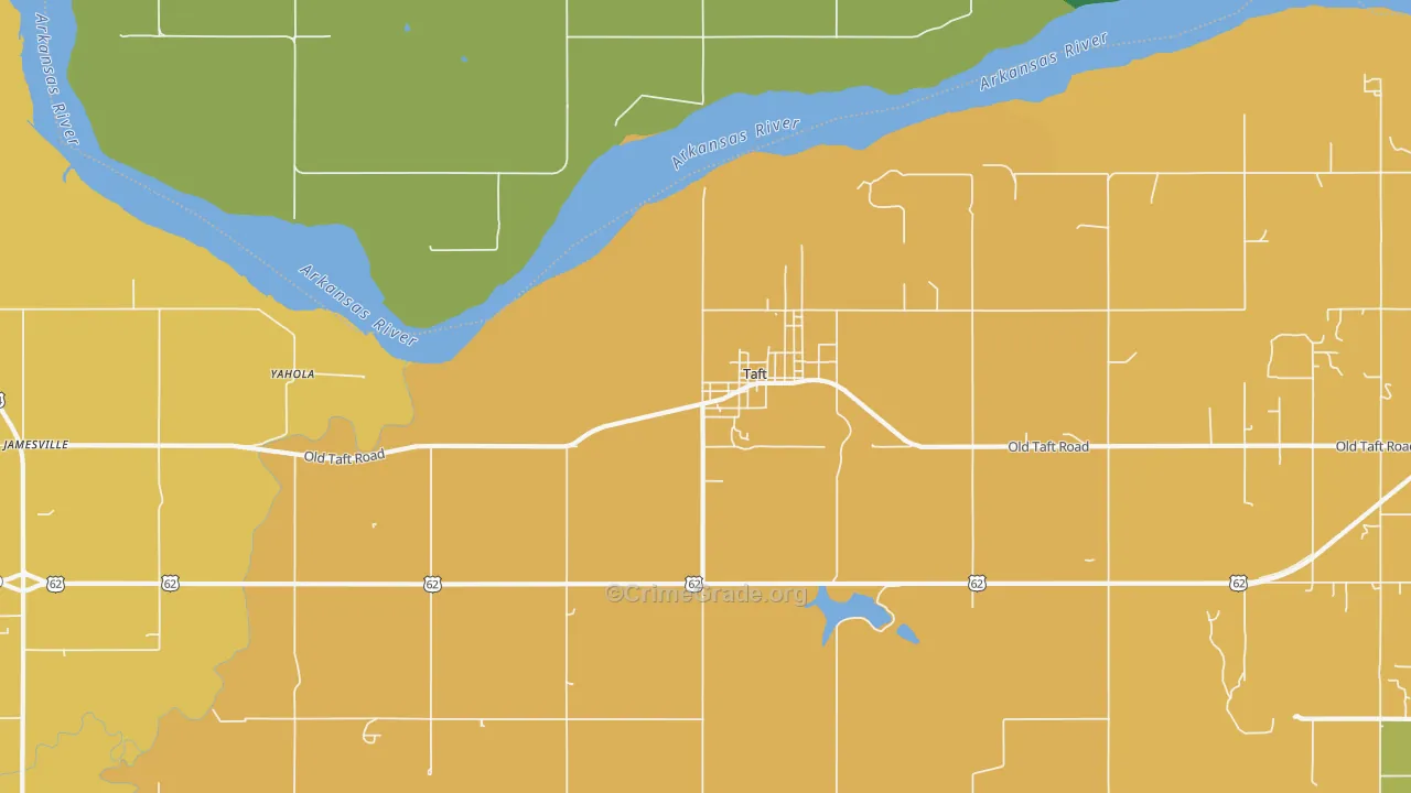 Taft, OK Map of Vehicle Theft Rates