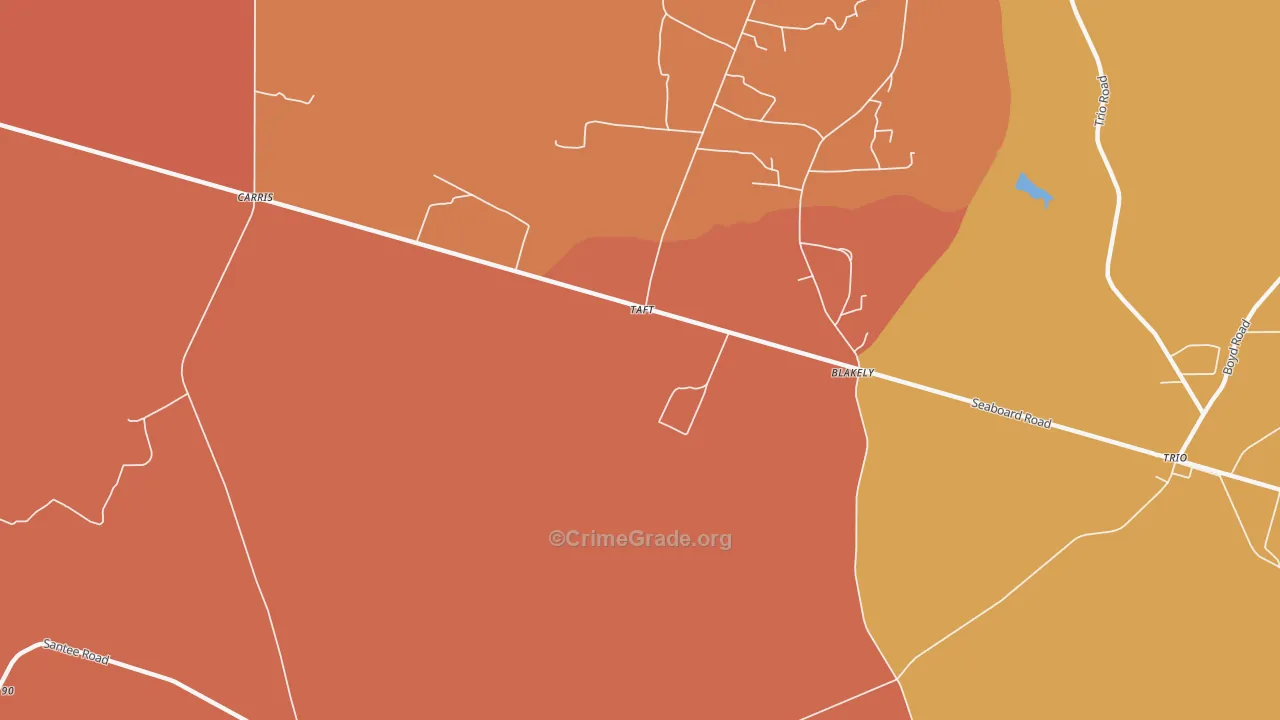 Taft, SC Map of Vehicle Theft Rates