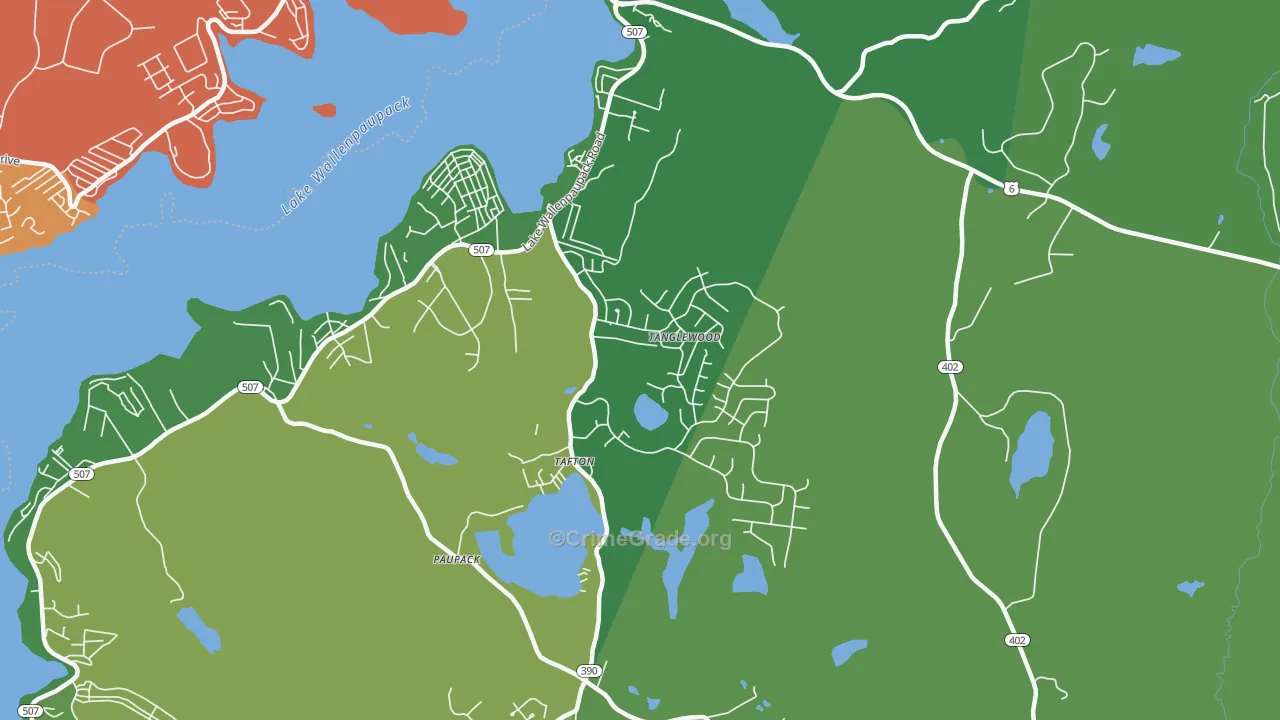 Tafton, PA Map of Vehicle Theft Rates