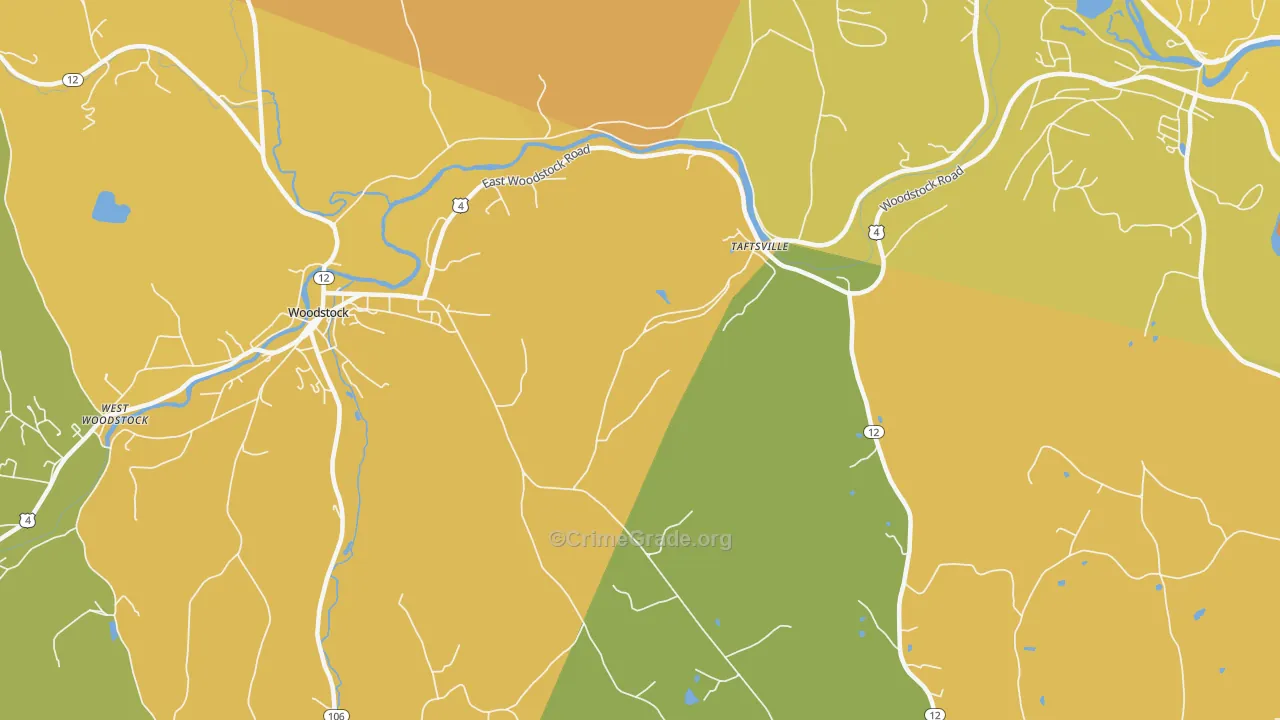 Taftsville, VT Map of Vehicle Theft Rates