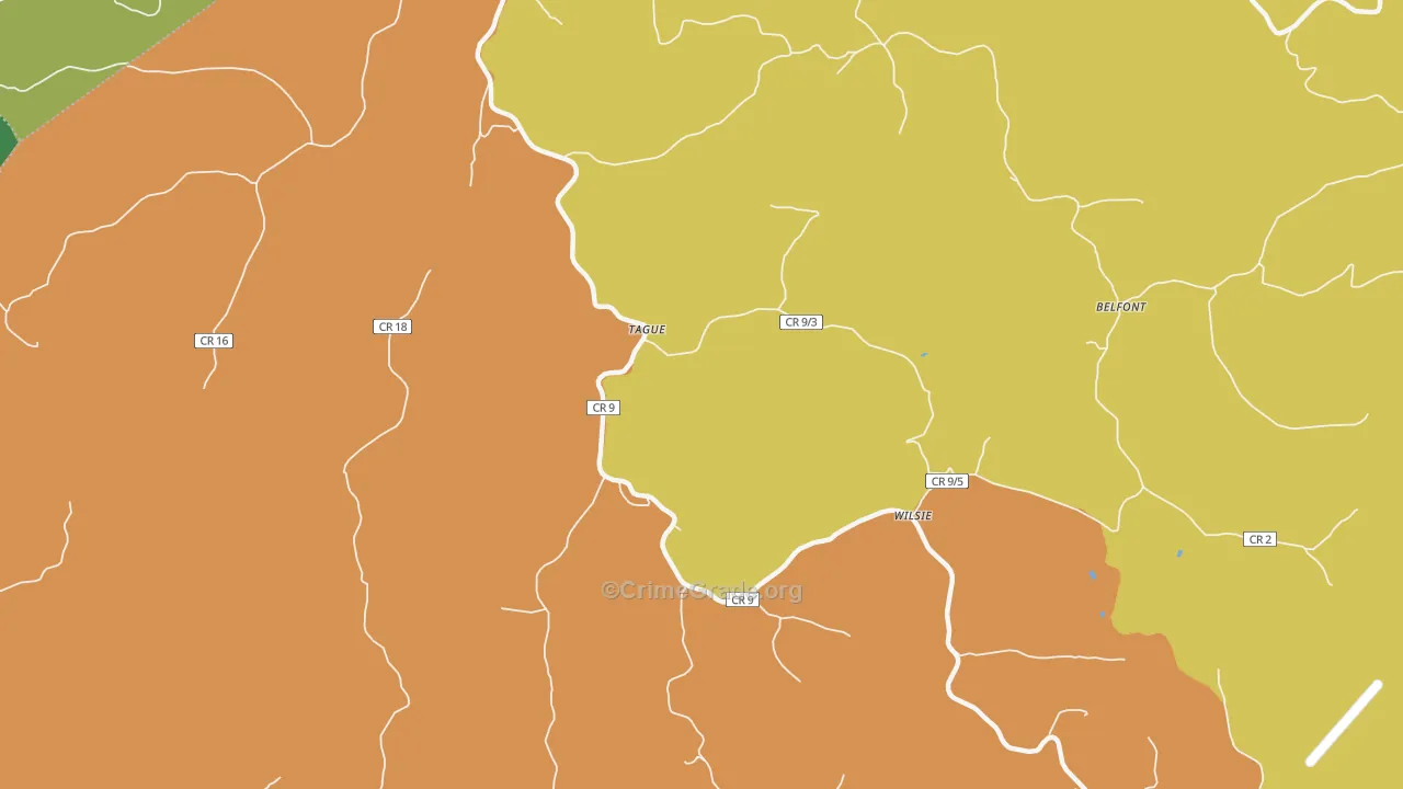 Tague, WV Map of Vehicle Theft Rates