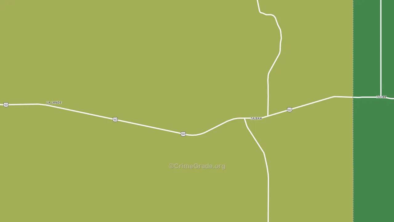 Taiban, NM Map of Vehicle Theft Rates