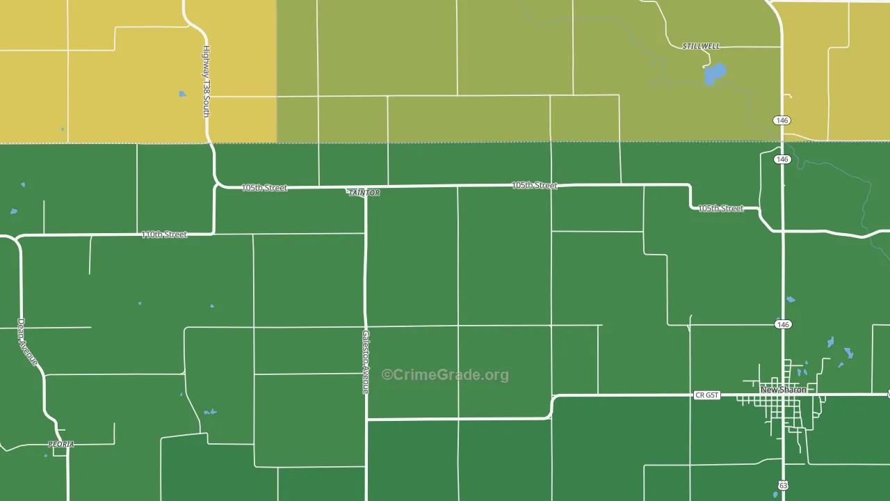 Taintor, IA Map of Vehicle Theft Rates
