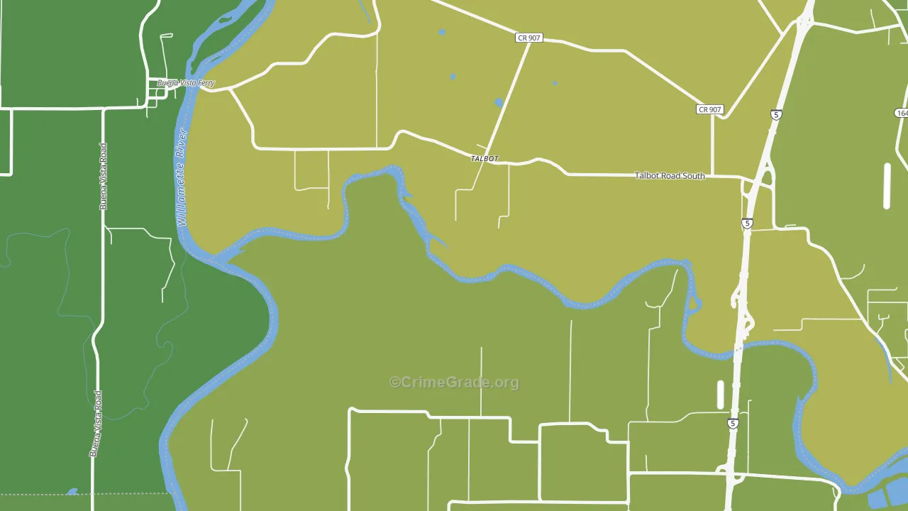 Talbot, OR Map of Vehicle Theft Rates