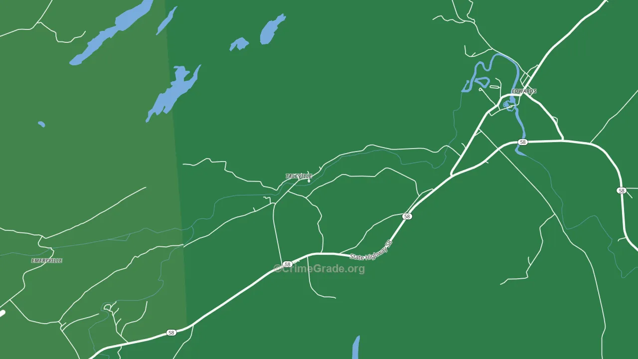 Talcville, NY Map of Vehicle Theft Rates