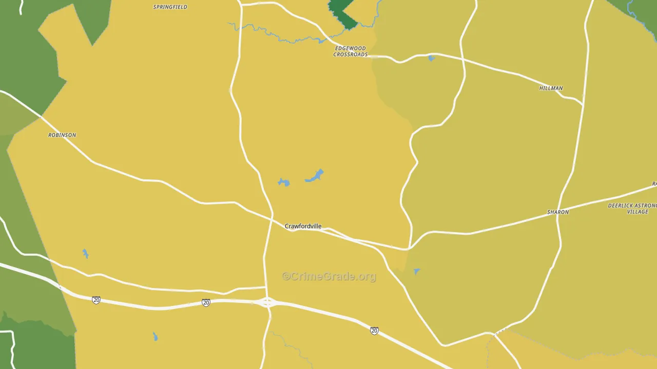 Taliaferro County, GA Map of Vehicle Theft Rates