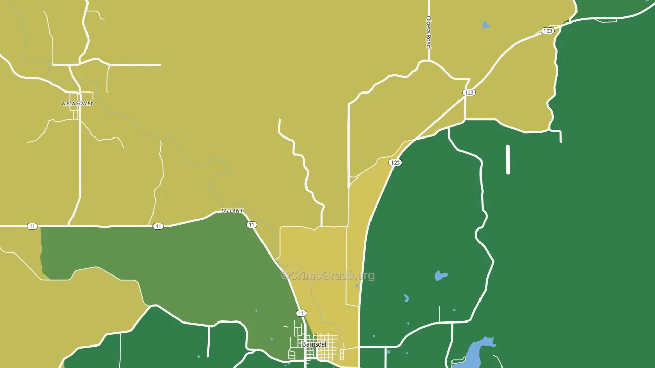 Tallant, OK Map of Vehicle Theft Rates