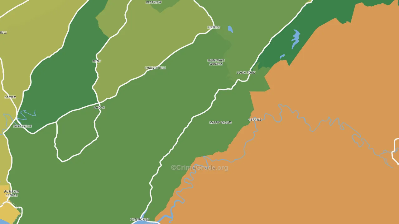 Tallassee, TN Map of Vehicle Theft Rates