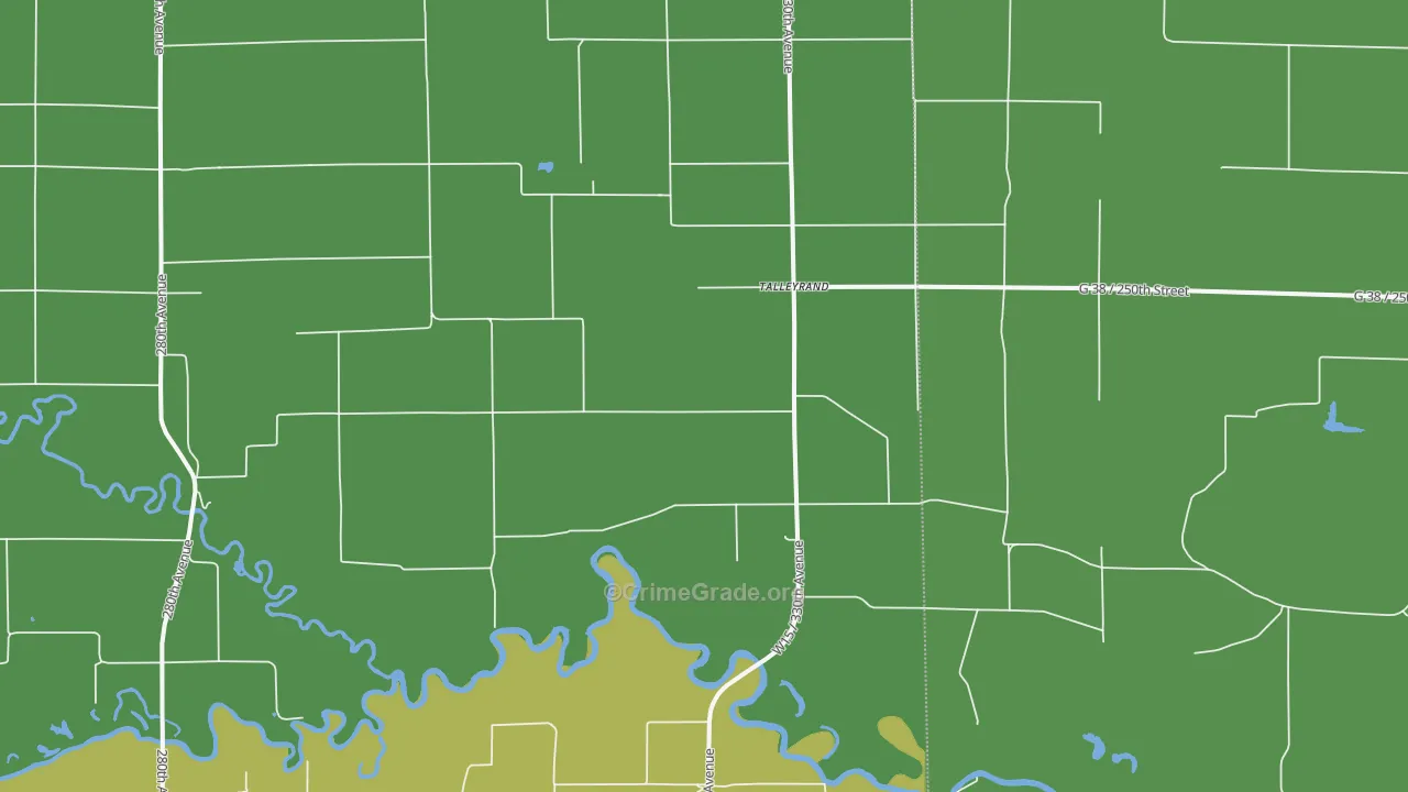 Talleyrand, IA Map of Vehicle Theft Rates